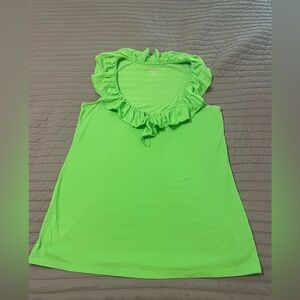 Lilly Pulitzer Ruffle Tank Top LARGE Green